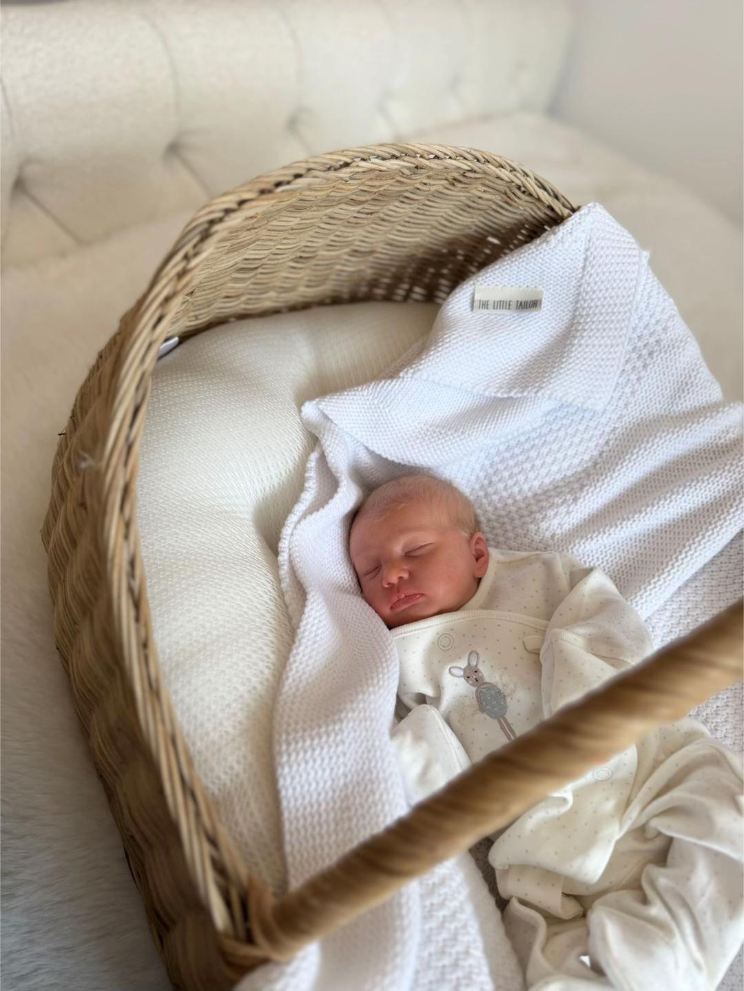 Baby Ethan – 18.1" Full Body Silicone Sleeping Realistic Baby Boy Doll (Hand Rooted Blonde Hair)