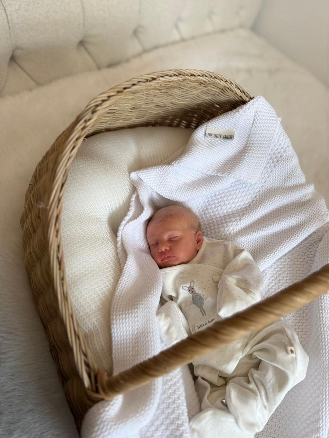 Baby Ethan – 18.1" Full Body Silicone Sleeping Realistic Baby Boy Doll (Hand Rooted Blonde Hair)