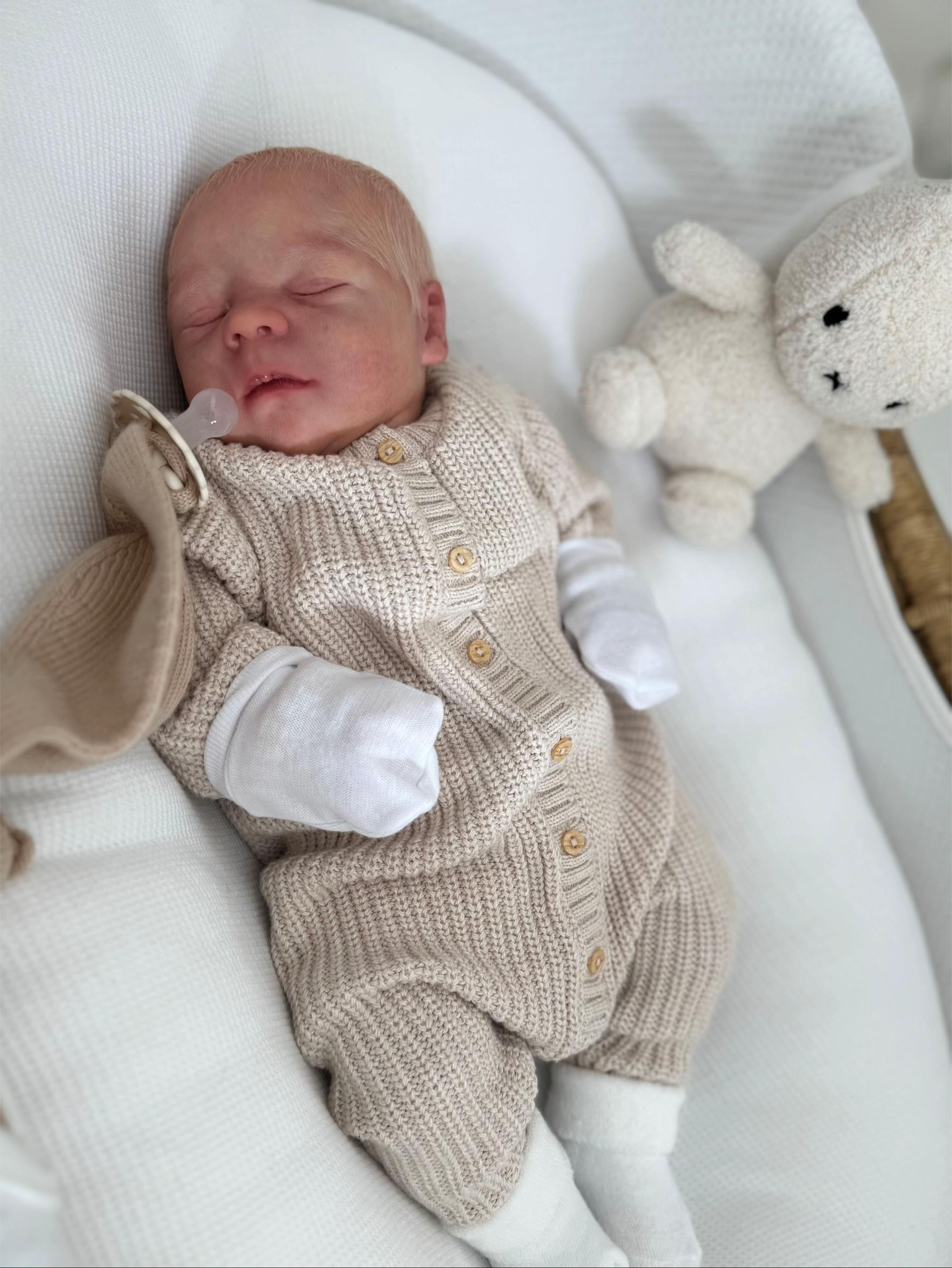 Baby Casper – 17" Full Body Vinyl Reborn Baby Doll Boy (Sleeping)