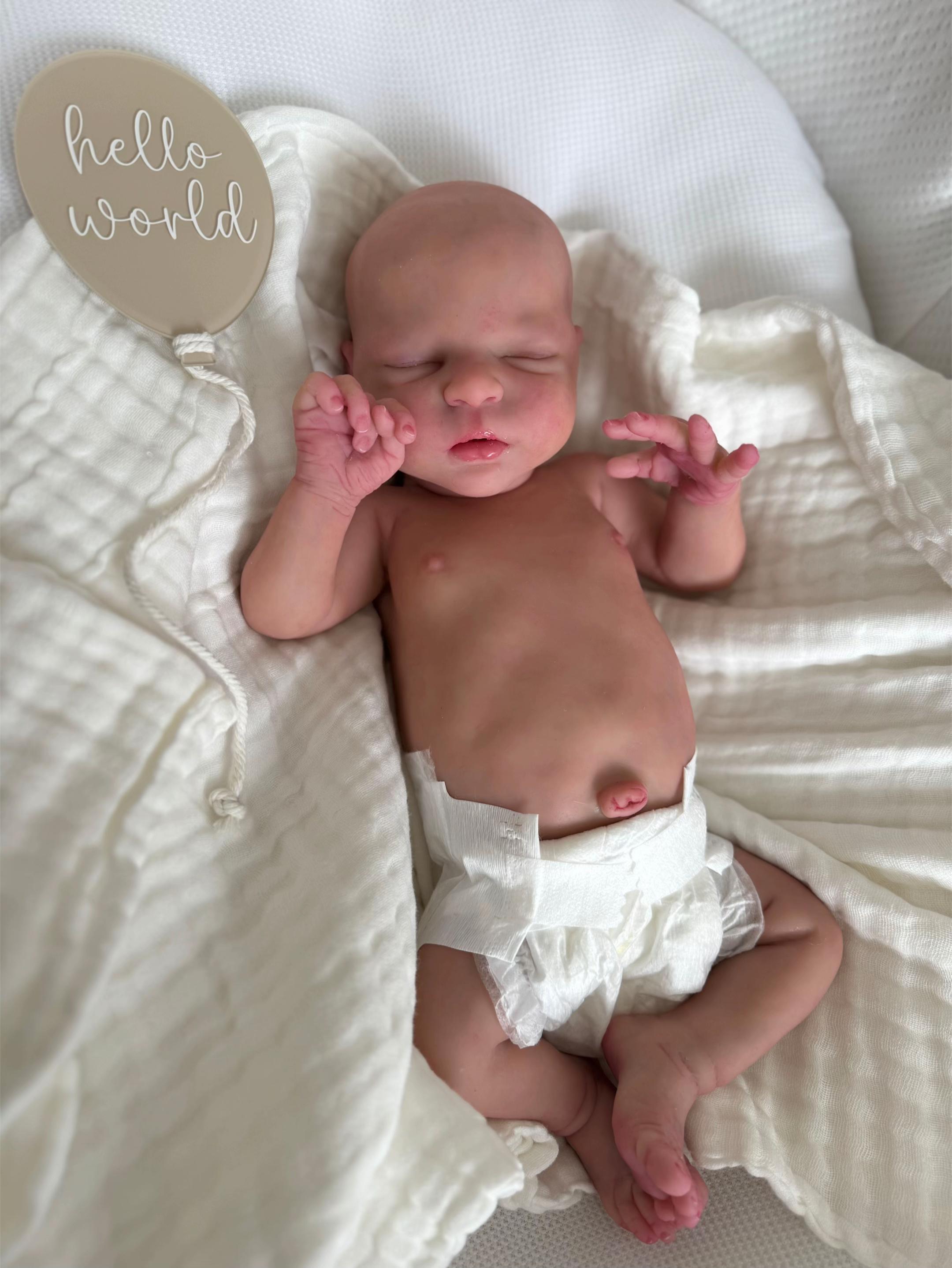 Baby Alex – 18" Full Body Silicone Reborn Baby Doll (Sleeping)