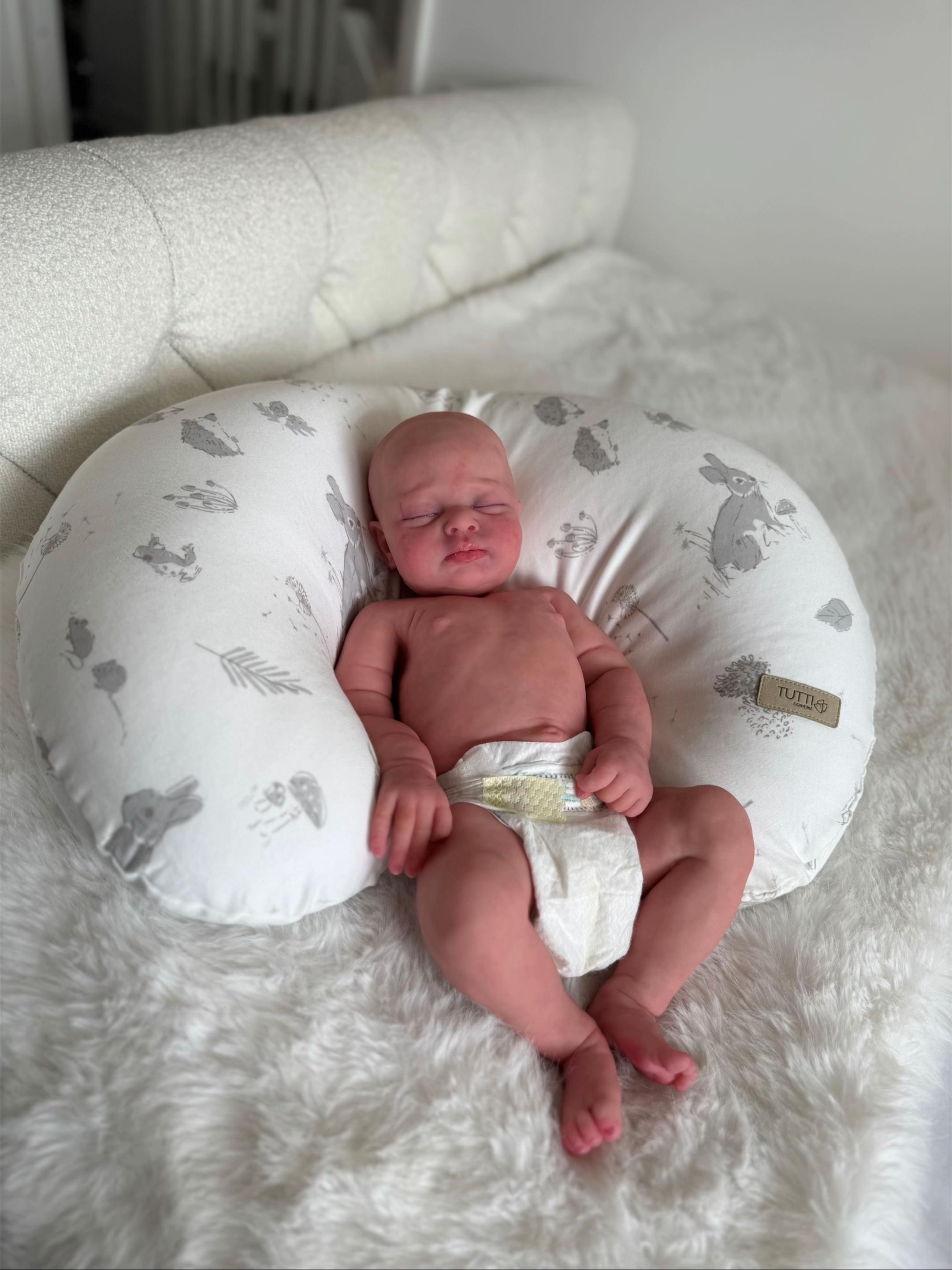 Baby Asher – 18.6" Full Body Silicone Realistic Newborn Baby Girl Doll (Sleeping & Bald)