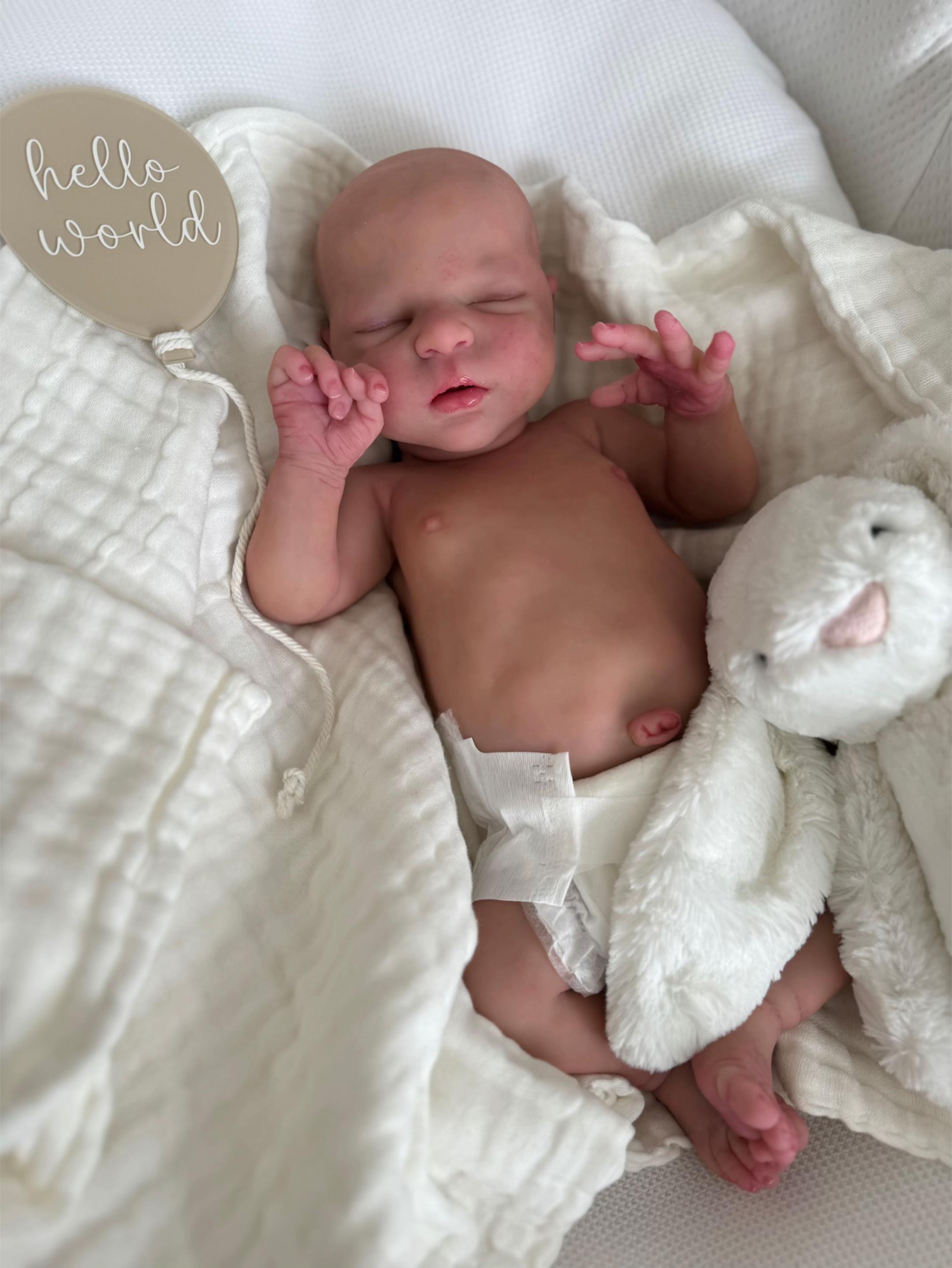 Baby Alex – 18" Full Body Silicone Reborn Baby Doll (Sleeping)