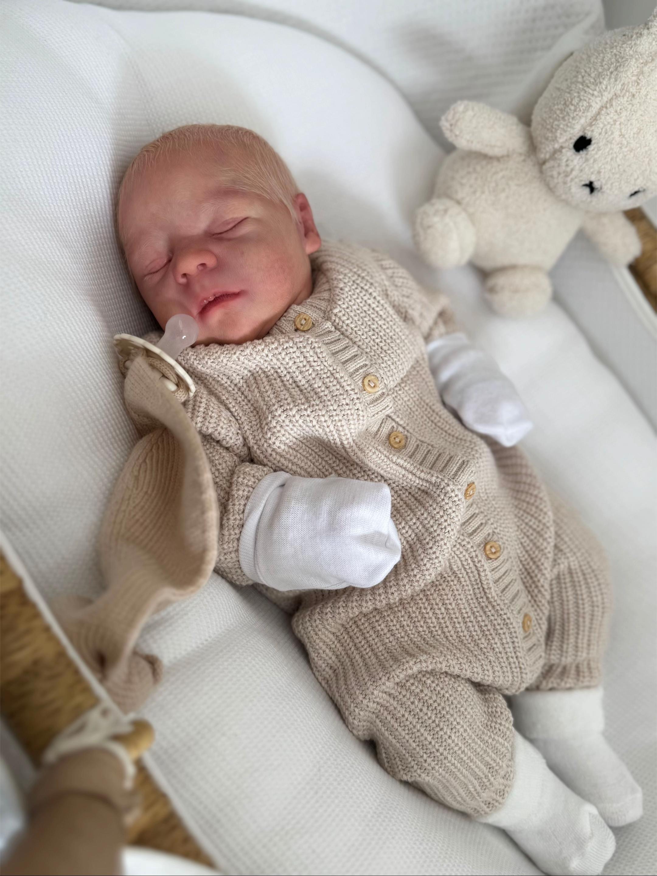 Baby Casper – 17" Full Body Vinyl Reborn Baby Doll Boy (Sleeping)