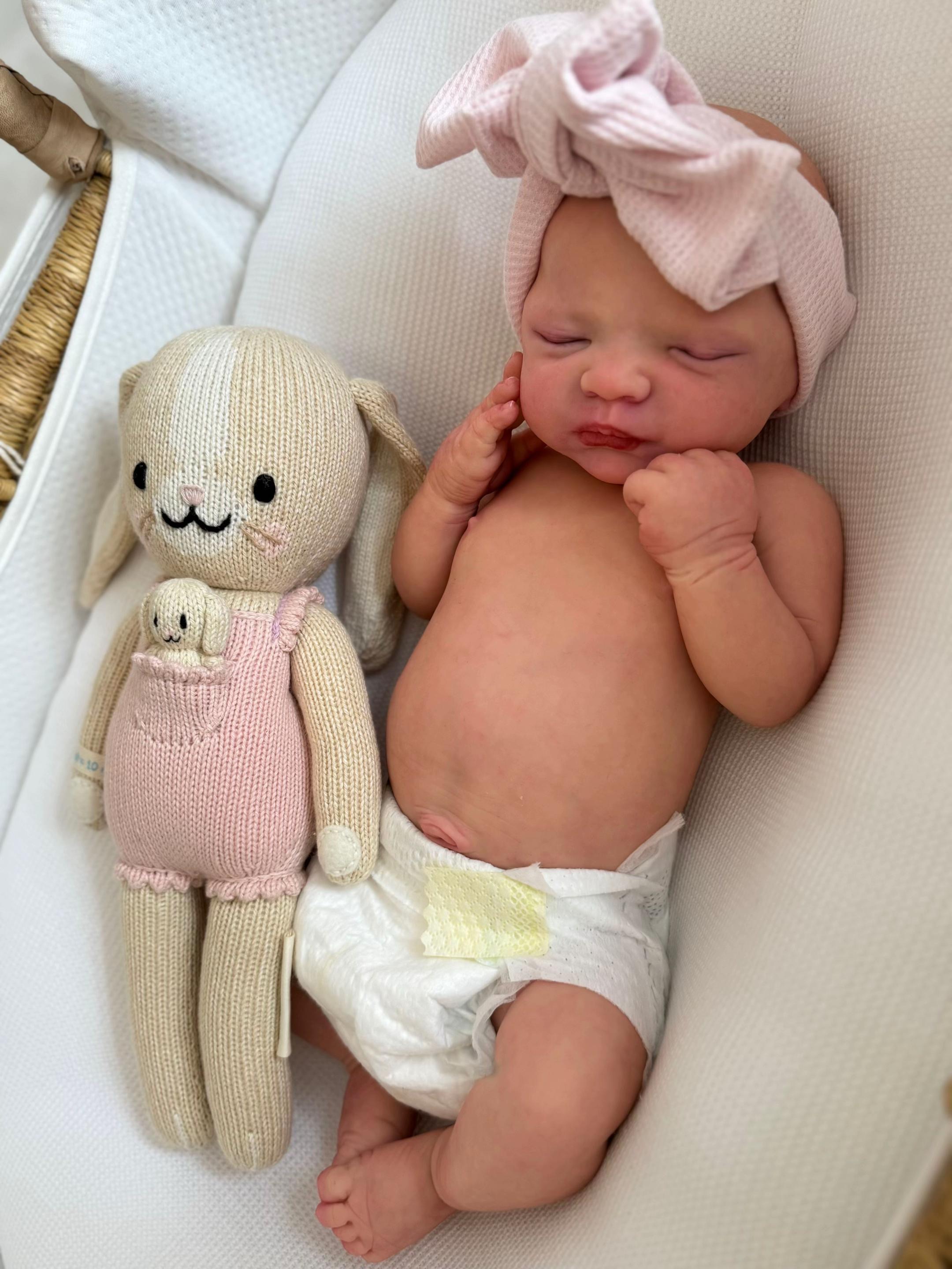Baby Lola – 18" Full Body Silicone Baby Girl Reborn Doll, Realistic Sleeping Doll (Bald/No Hair)
