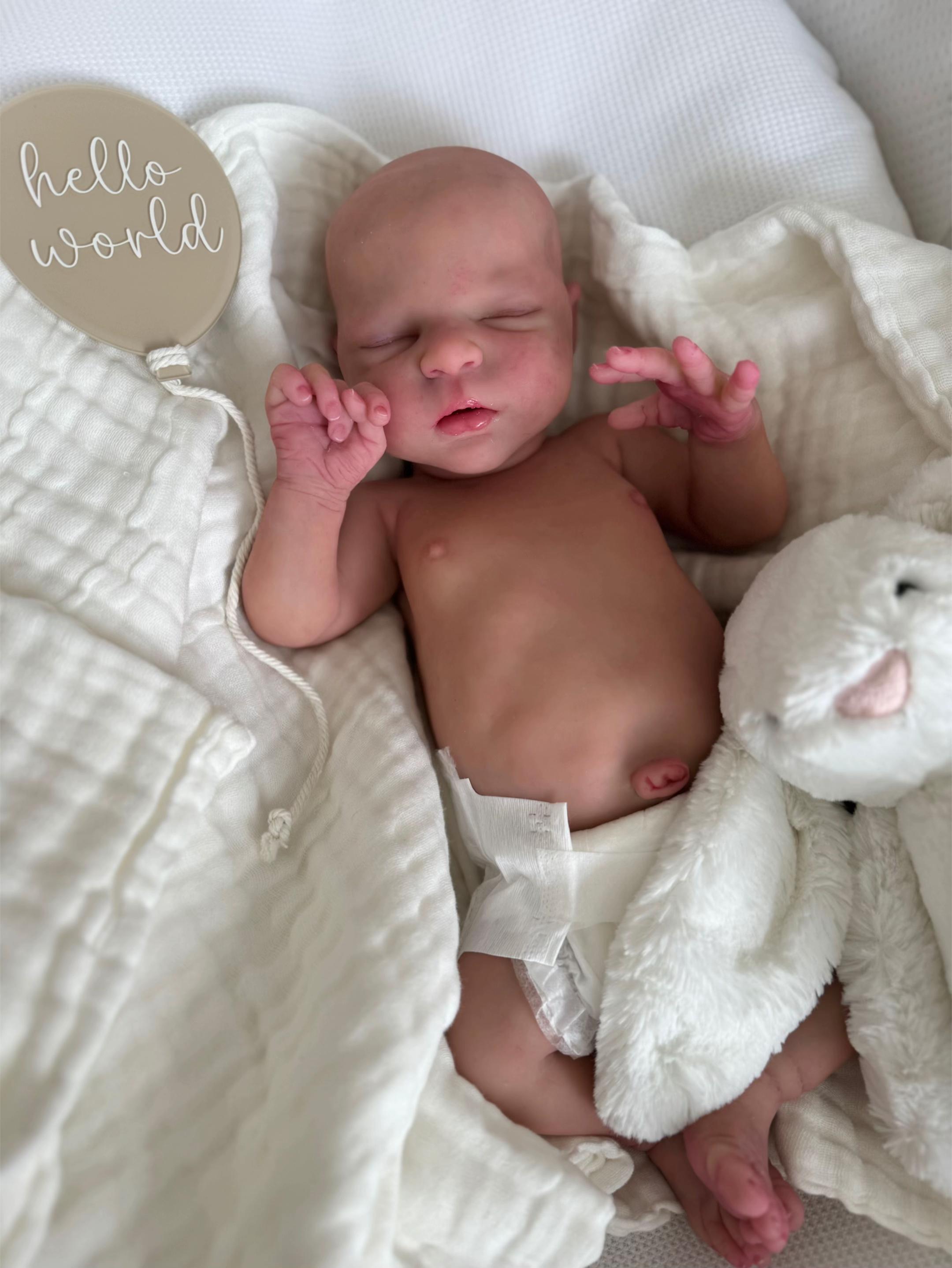 Baby Alex – 18" Full Body Silicone Reborn Baby Doll (Sleeping)