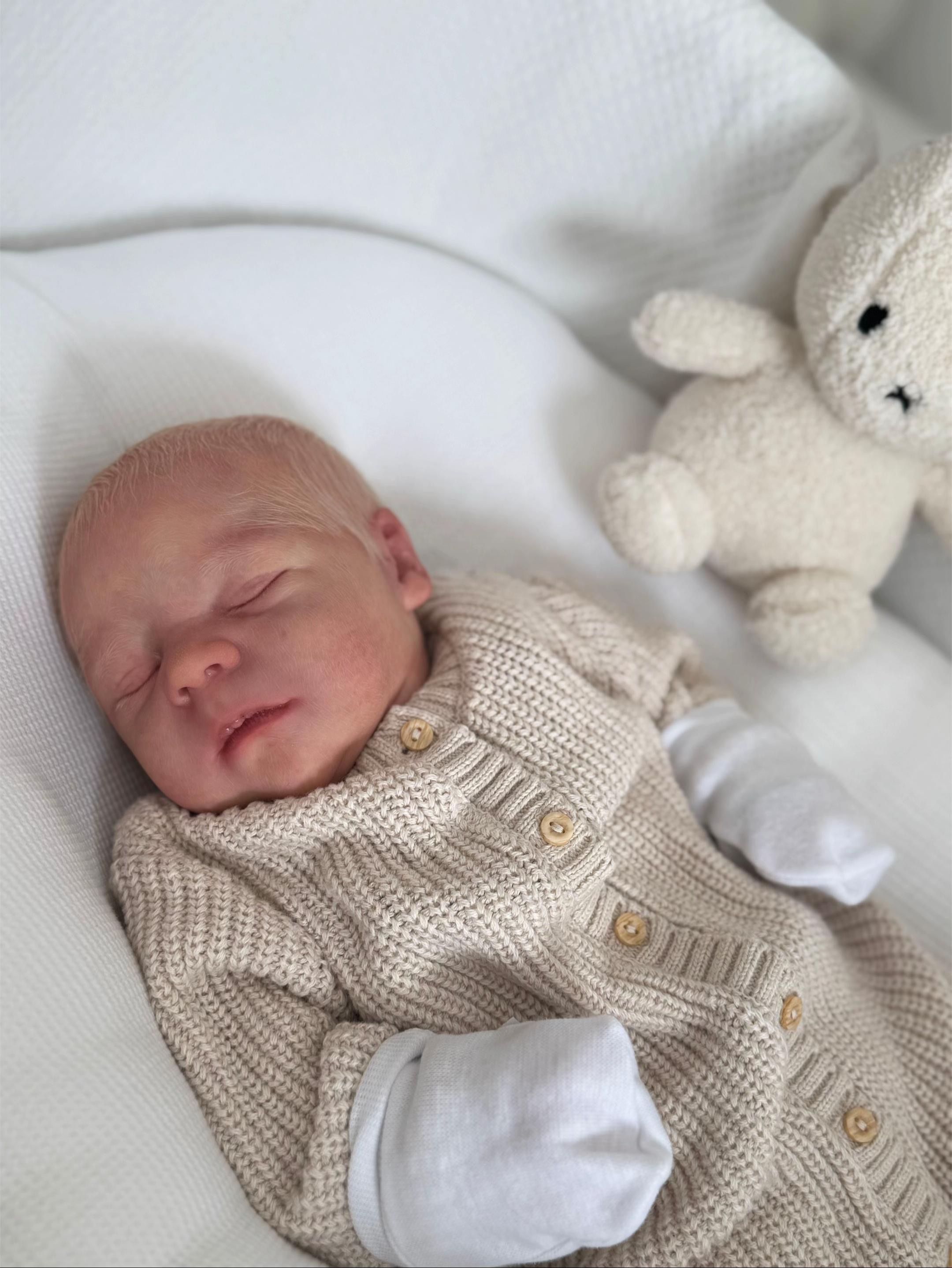 Baby Casper – 17" Full Body Vinyl Reborn Baby Doll Boy (Sleeping)