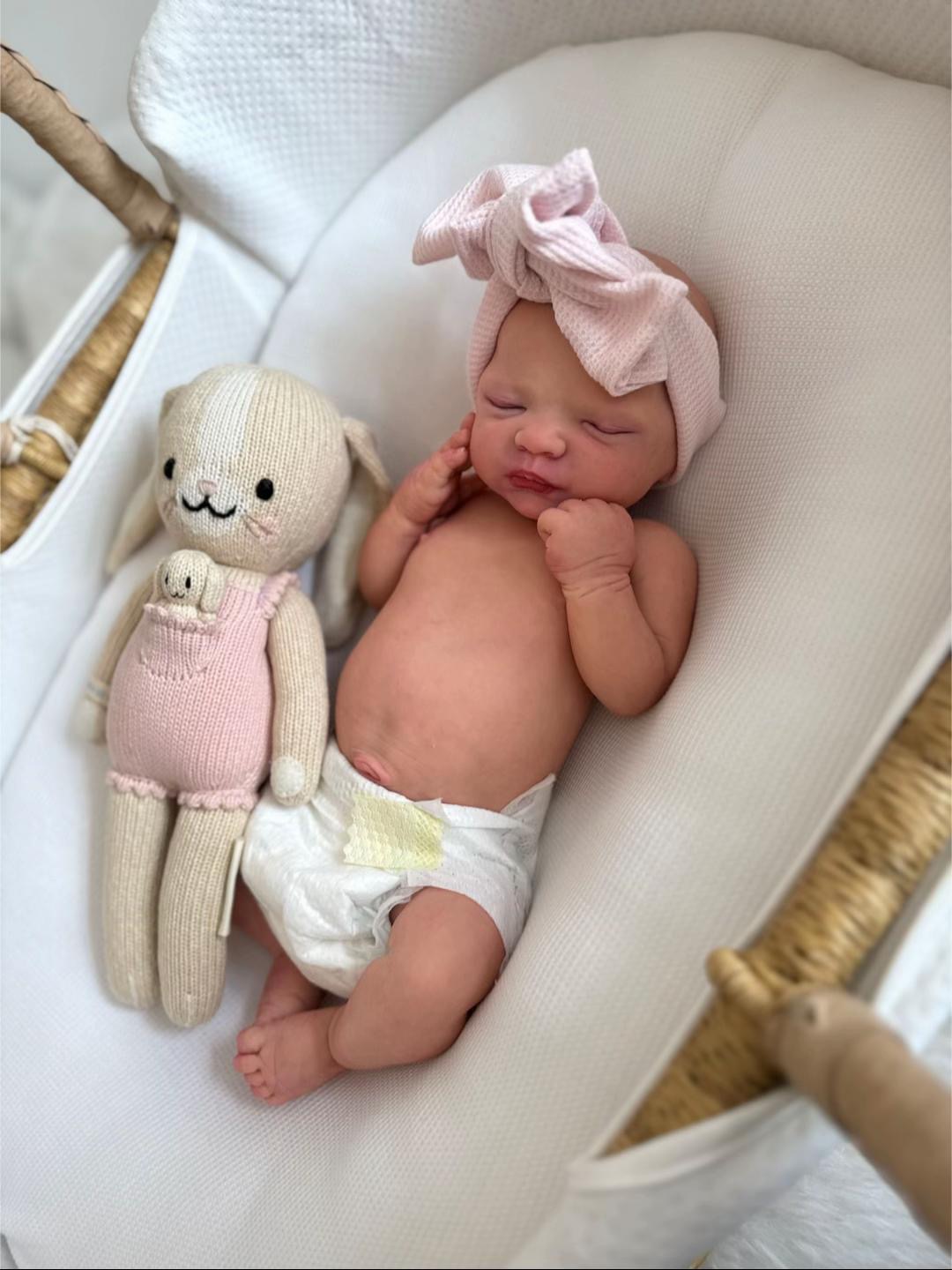 Baby Lola – 18" Full Body Silicone Baby Girl Reborn Doll, Realistic Sleeping Doll (Bald/No Hair)