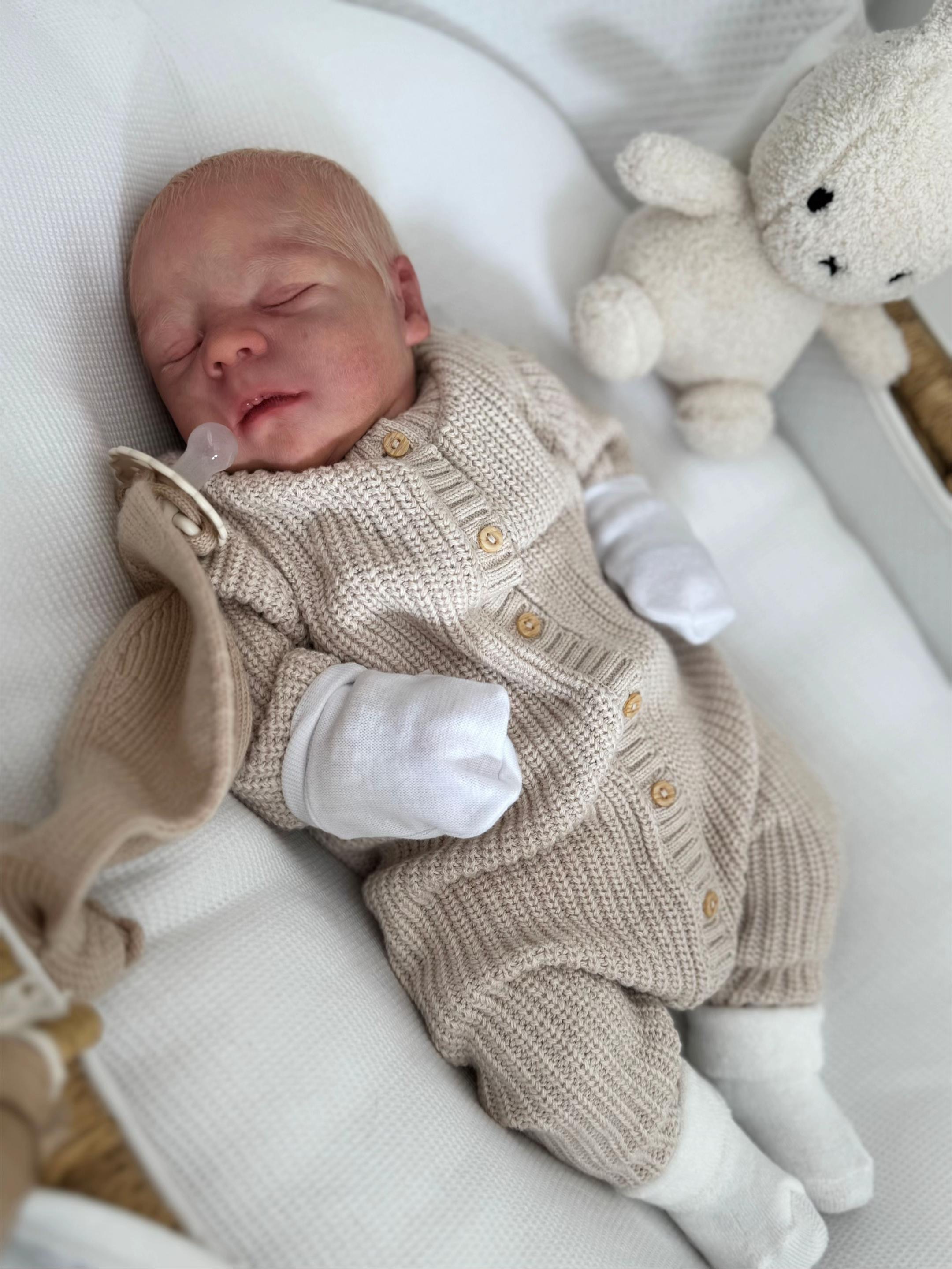 Baby Casper – 17" Full Body Vinyl Reborn Baby Doll Boy (Sleeping)