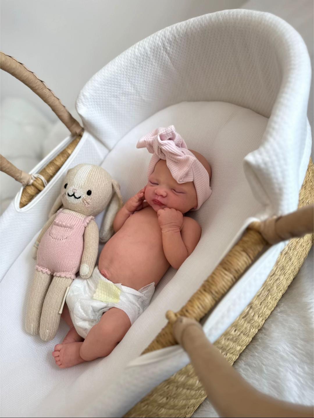 Baby Lola – 18" Full Body Silicone Baby Girl Reborn Doll, Realistic Sleeping Doll (Bald/No Hair)