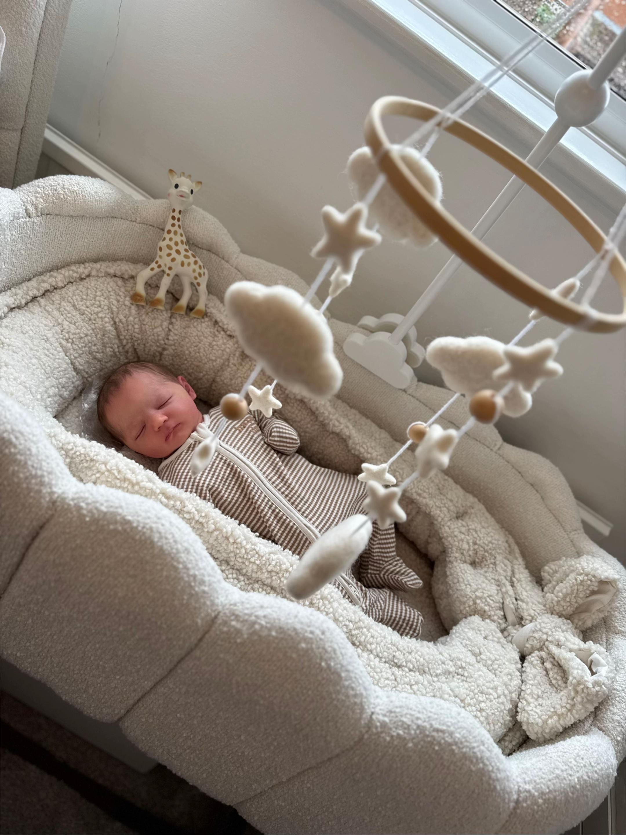 Baby Theo – 17" Full Body Vinyl Baby Boy Reborn Doll, Realistic Sleeping Infant (Hand Rooted Hair)