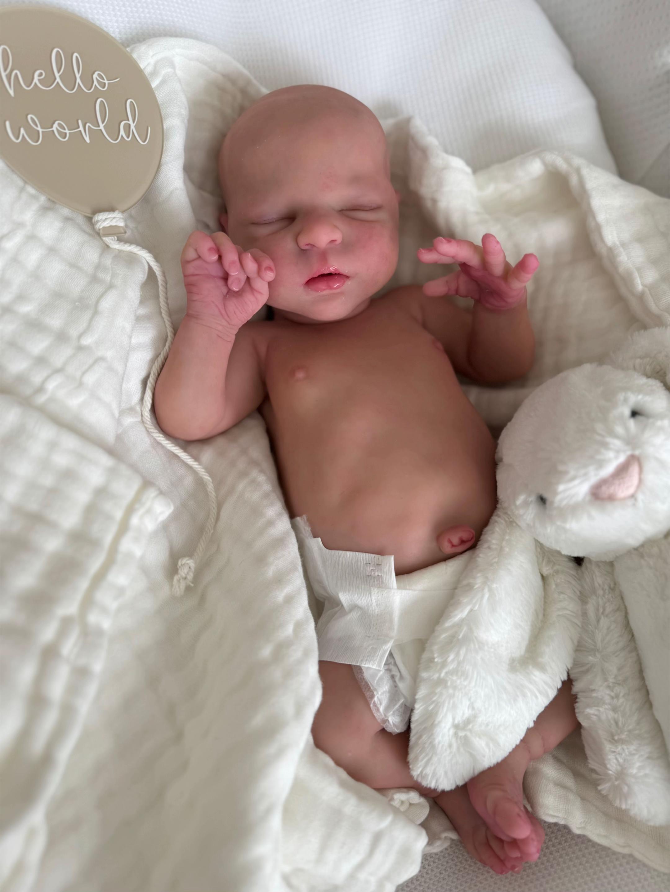 Baby Alex – 18" Full Body Silicone Reborn Baby Doll (Sleeping)